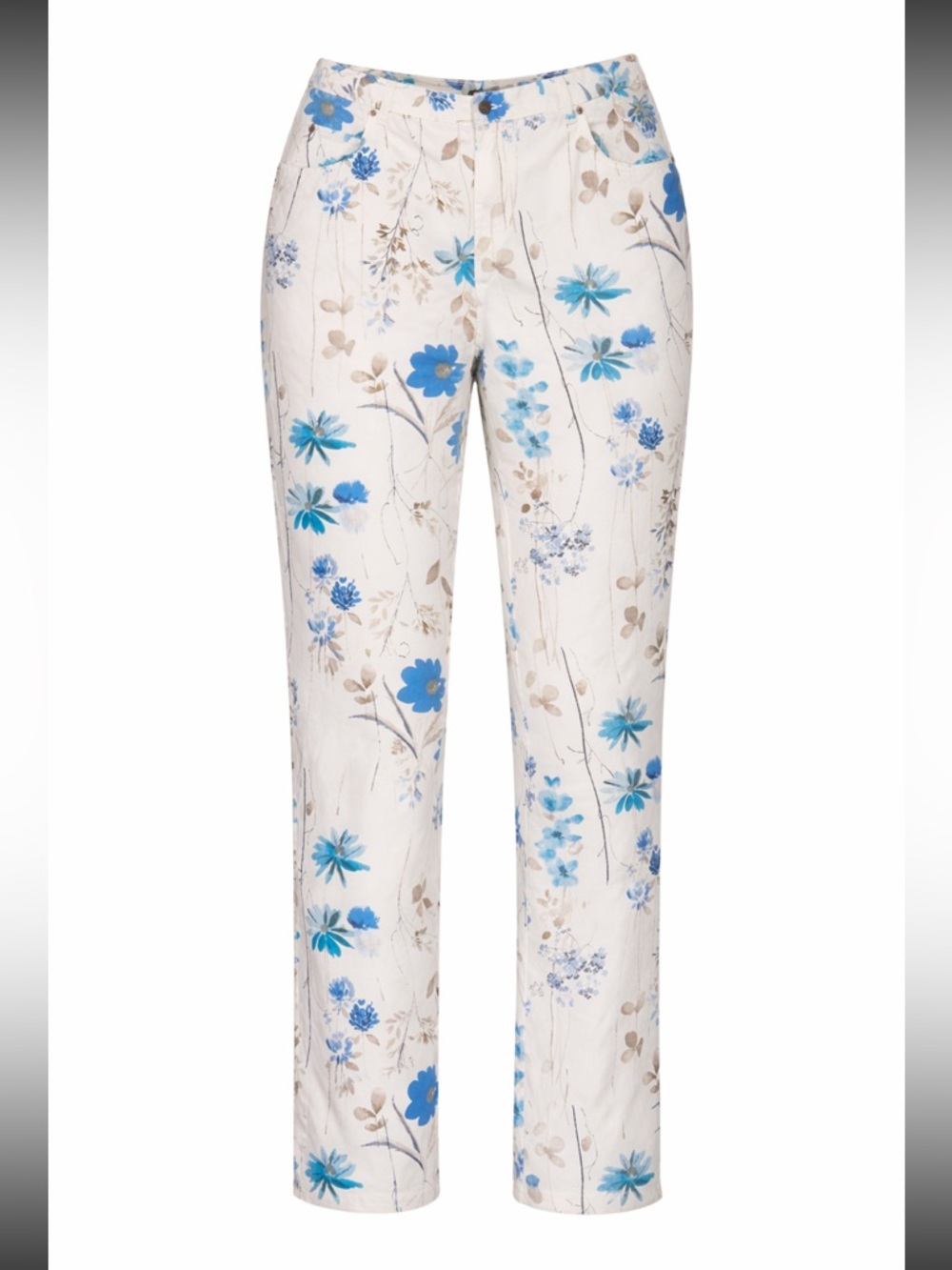 Vintage Cottagecore Bill Blass Easy Fit Floral Print High Waisted Trousers Sz 20